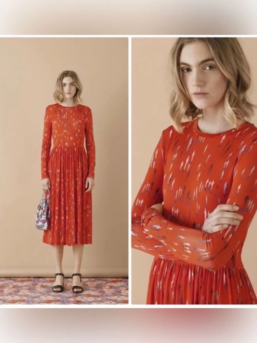 Stine Goya Joel Leave a Trace People Print Long Midi Dress